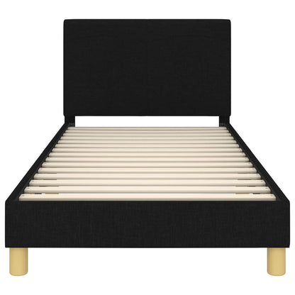 Struttura letto bambini con testata Nero 90 x 200 cm Tessuto