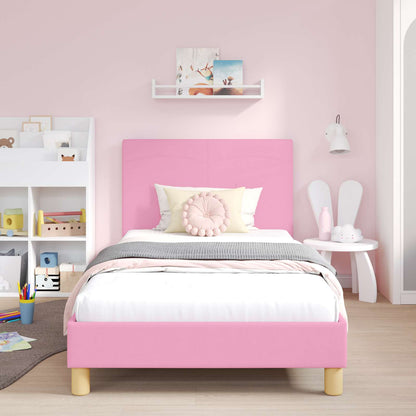 Struttura letto bambini con testata Rosa 90 x 200 cm Tessuto