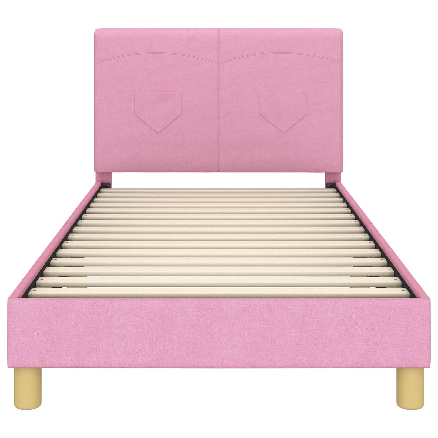 Struttura letto bambini con testata Rosa 90 x 200 cm Tessuto