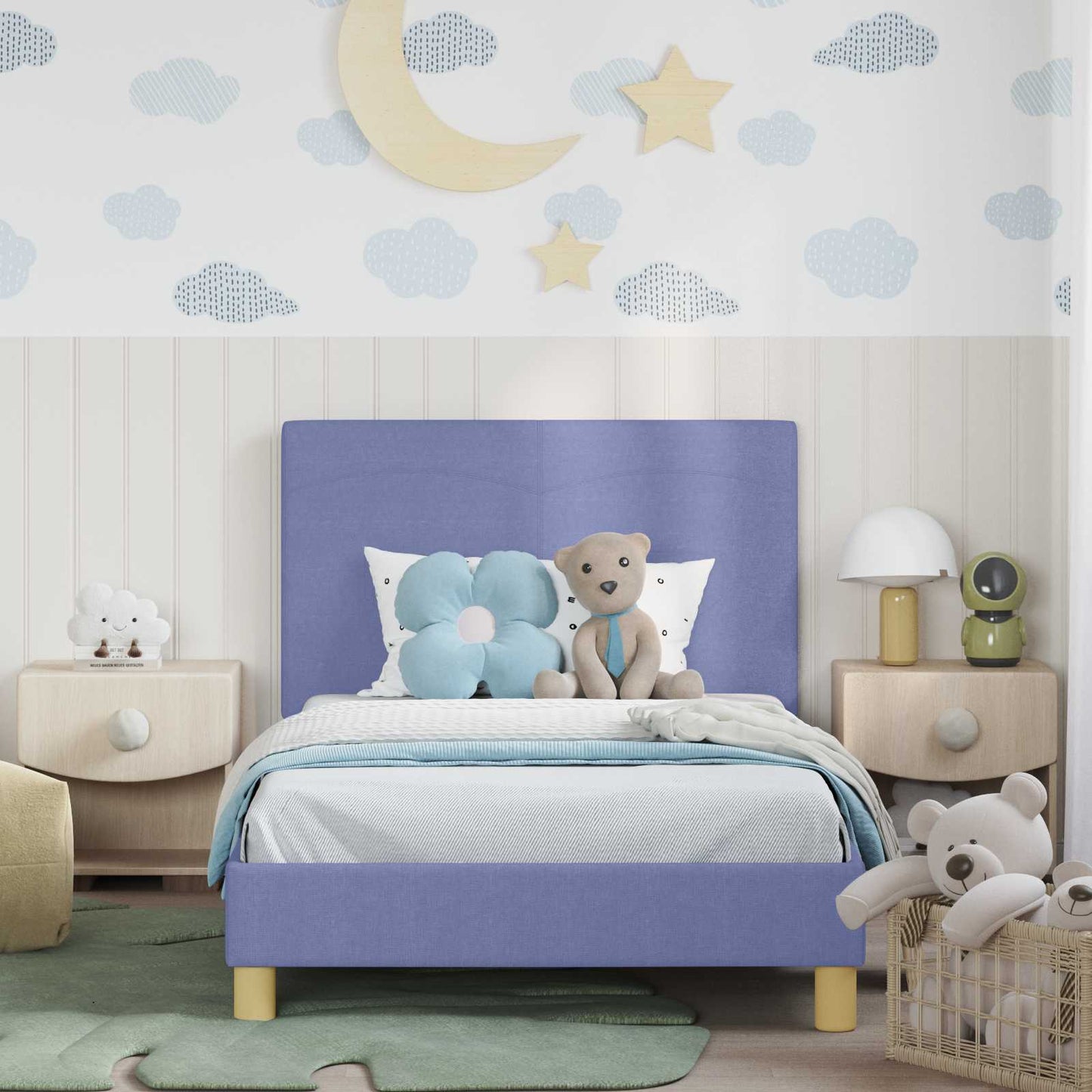 Struttura letto bambini con testata Blu jeans 90 x 200 cm