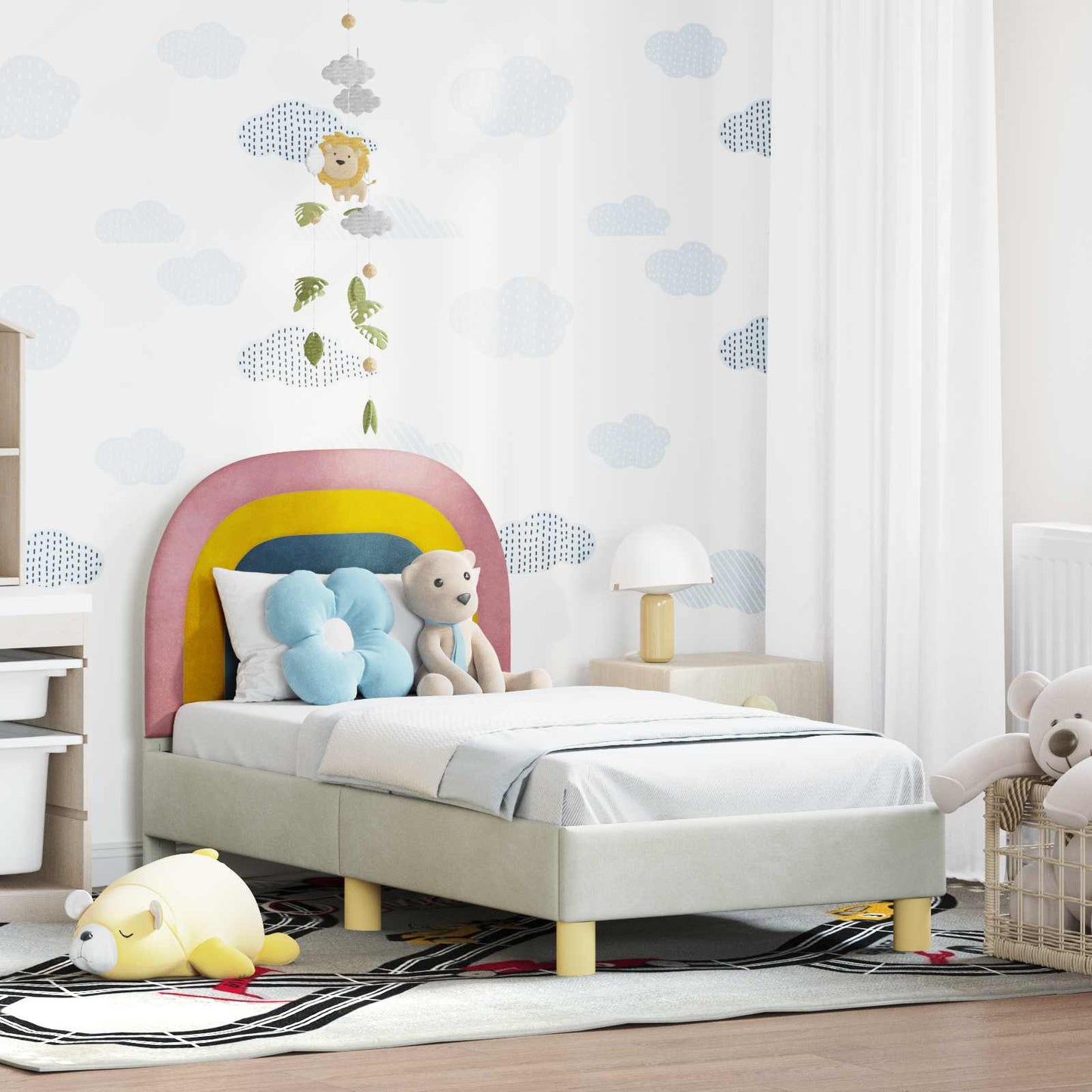 Struttura letto per bambini con testata Crema 70 x 140 cm