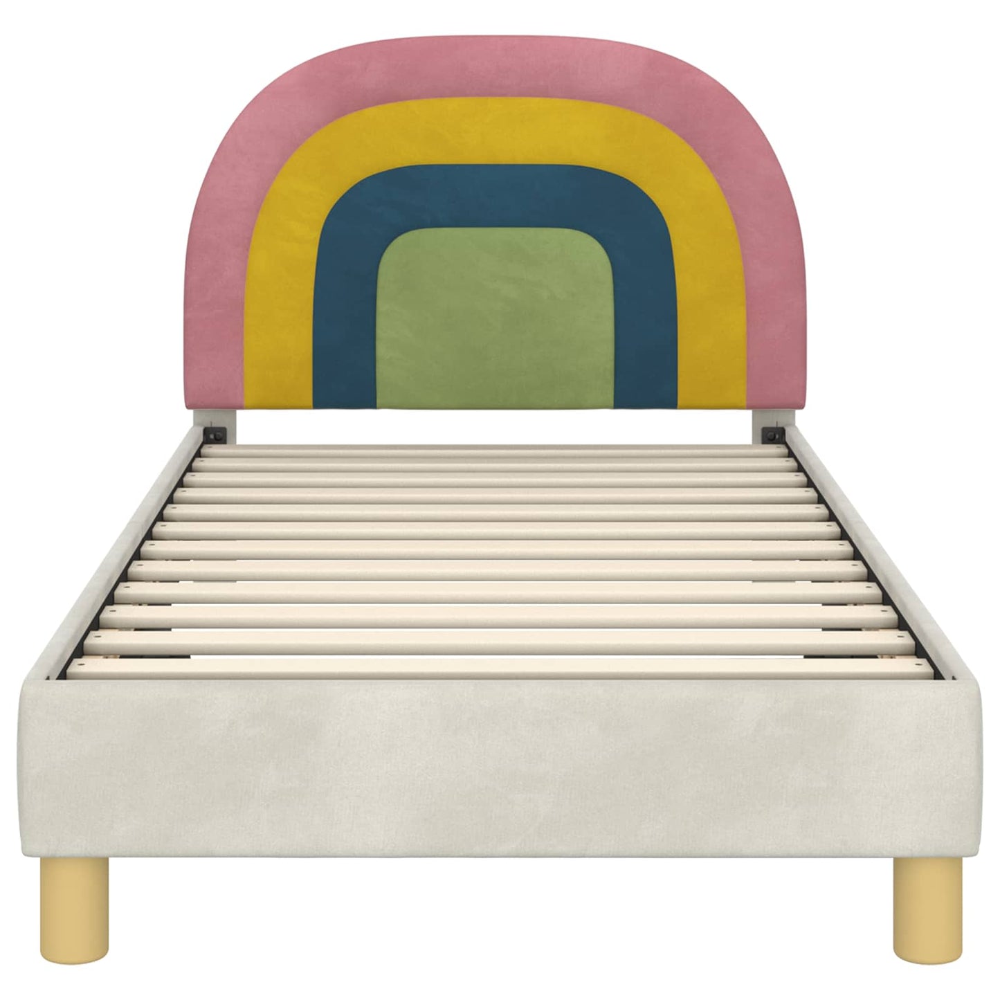 Struttura letto bambini con testata Crema 80 x 160 cm Velluto