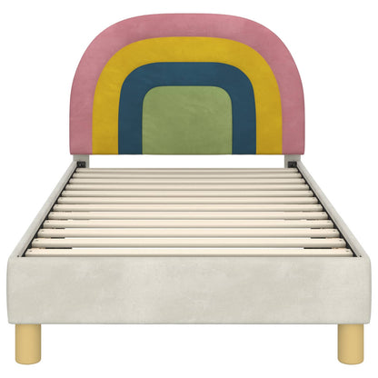Struttura letto bambini con testata Crema 80 x 160 cm Velluto