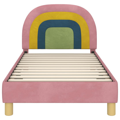 Struttura letto bambini con testata Rosa 80 x 160 cm Velluto