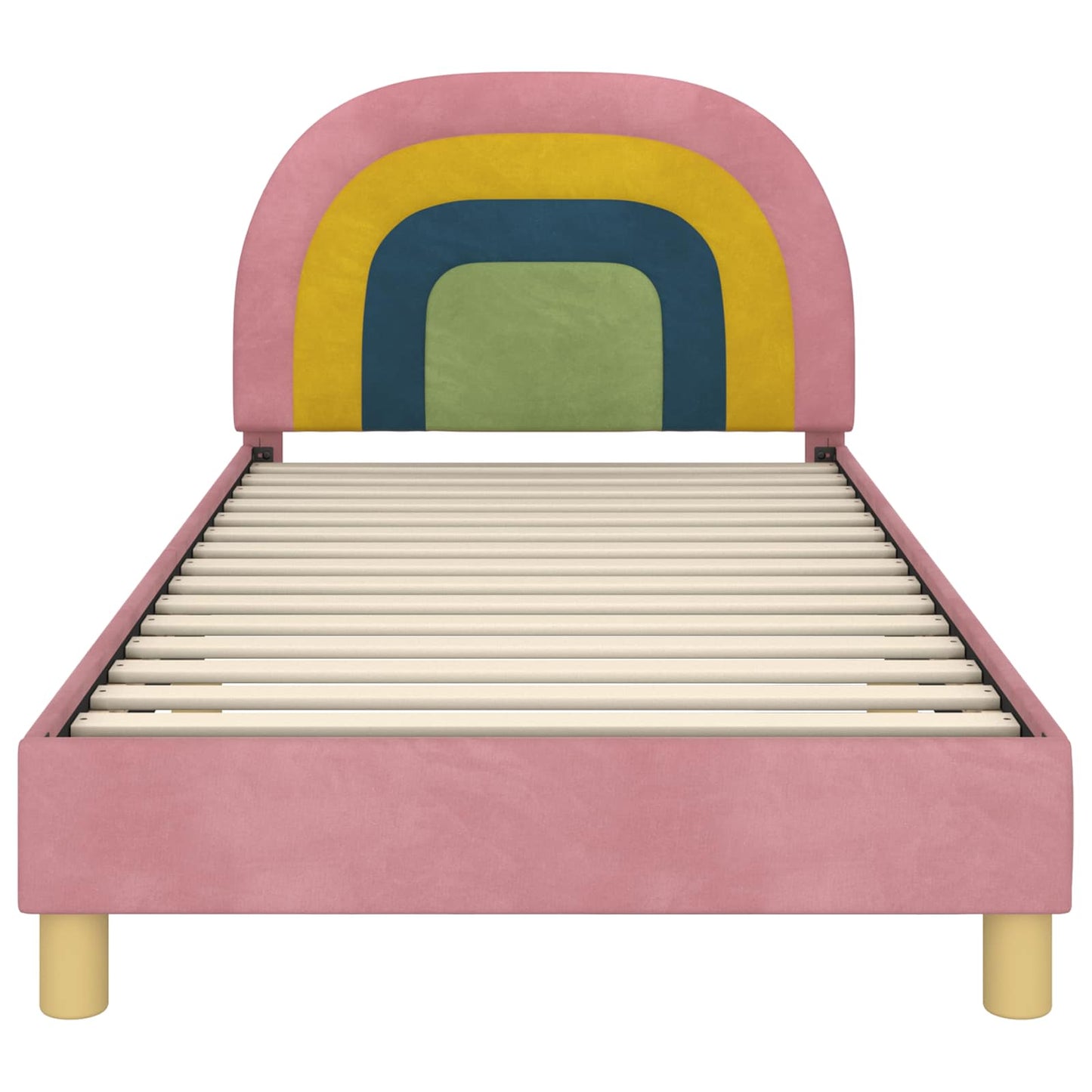 Struttura letto bambini con testata Rosa 80 x 200 cm Velluto