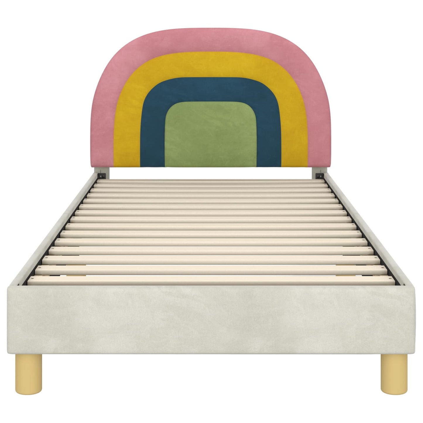 Struttura letto bambini con testata Crema 90 x 200 cm Velluto