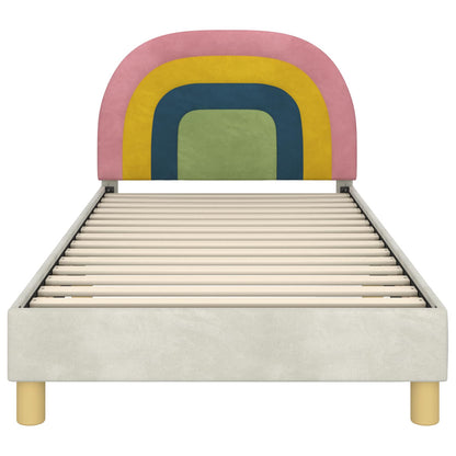 Struttura letto bambini con testata Crema 90 x 200 cm Velluto