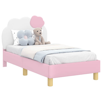 Struttura letto per bambini con testata Rosa 70 x 140 cm PU