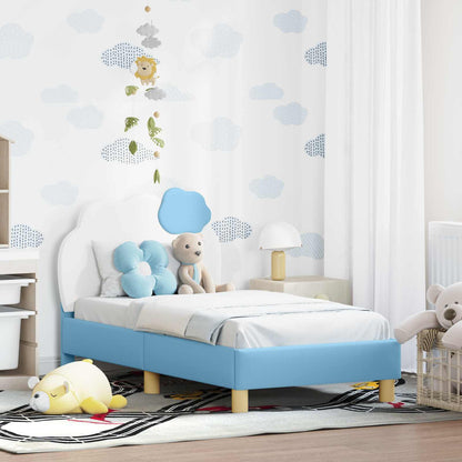 Struttura letto per bambini con testata Blu 70 x 140 cm PU