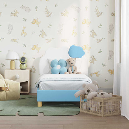 Struttura letto per bambini con testata Blu 70 x 140 cm PU