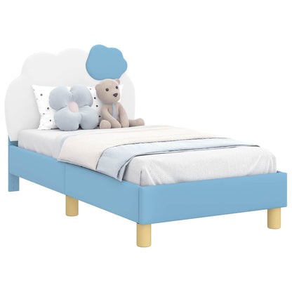 Struttura letto per bambini con testata Blu 70 x 140 cm PU
