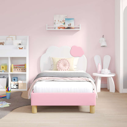 Struttura letto bambini con testata Rosa 80 x 160 cm PU