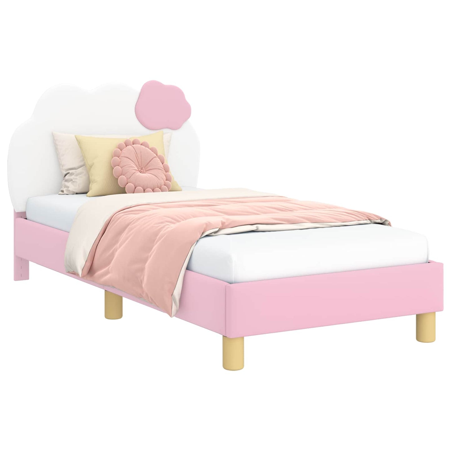Struttura letto bambini con testata Rosa 80 x 160 cm PU