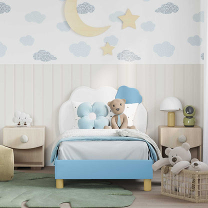 Struttura letto bambini con testata Blu 80 x 160 cm PU