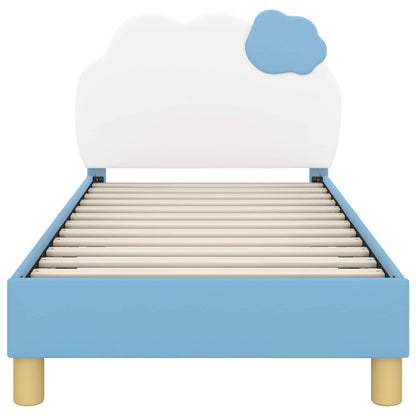 Struttura letto bambini con testata Blu 80 x 160 cm PU