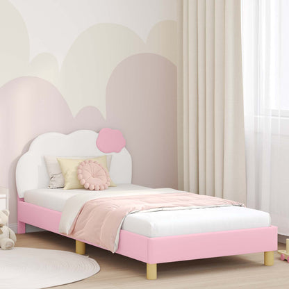 Struttura letto bambini con testata Rosa 90 x 190 cm PU