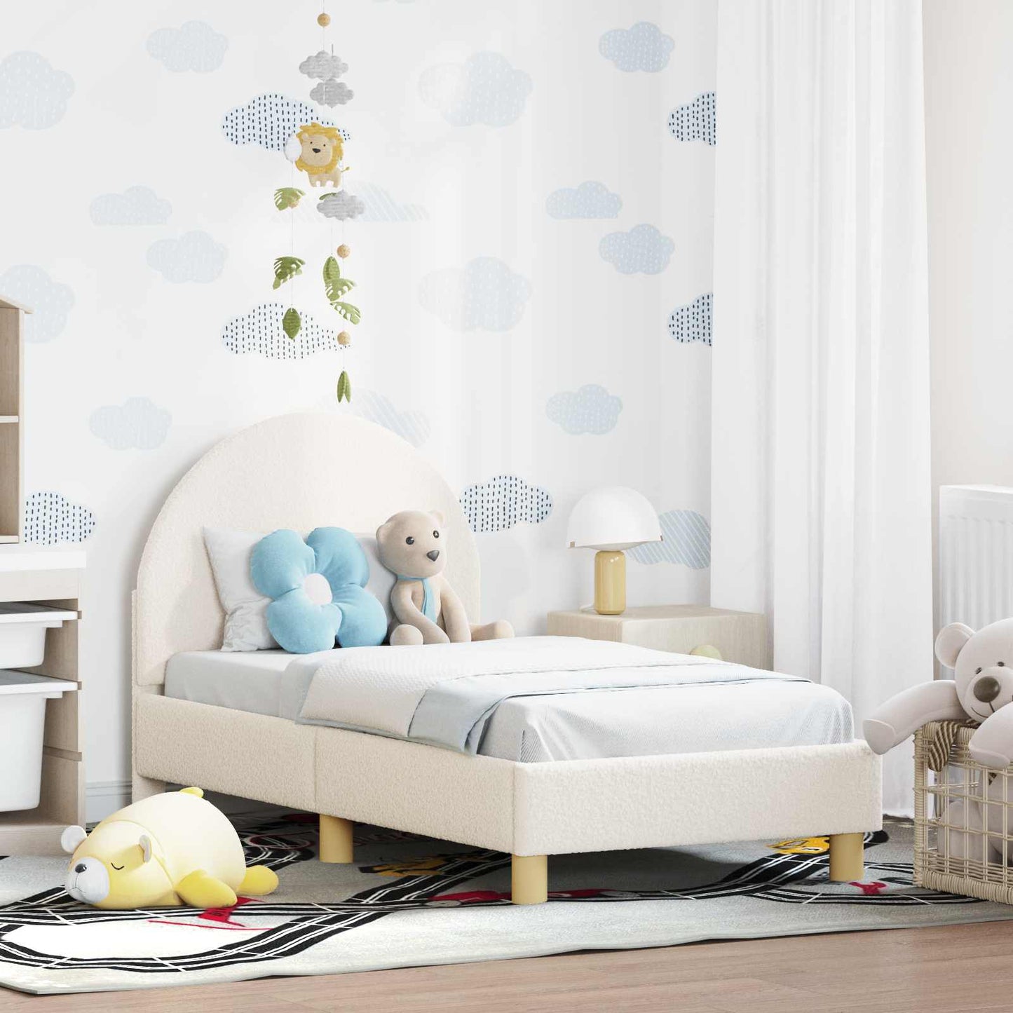 Struttura letto per bambini con testata Crema 70 x 140 cm