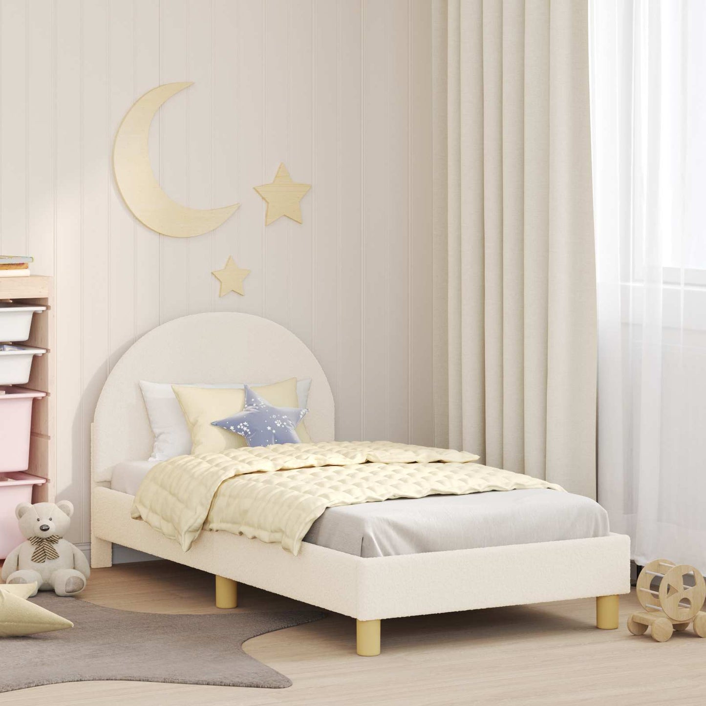 Struttura letto bambini con testata Crema 80 x 160 cm