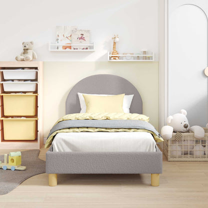 Struttura letto bambini con testata Grigio chiaro 80 x 160 cm