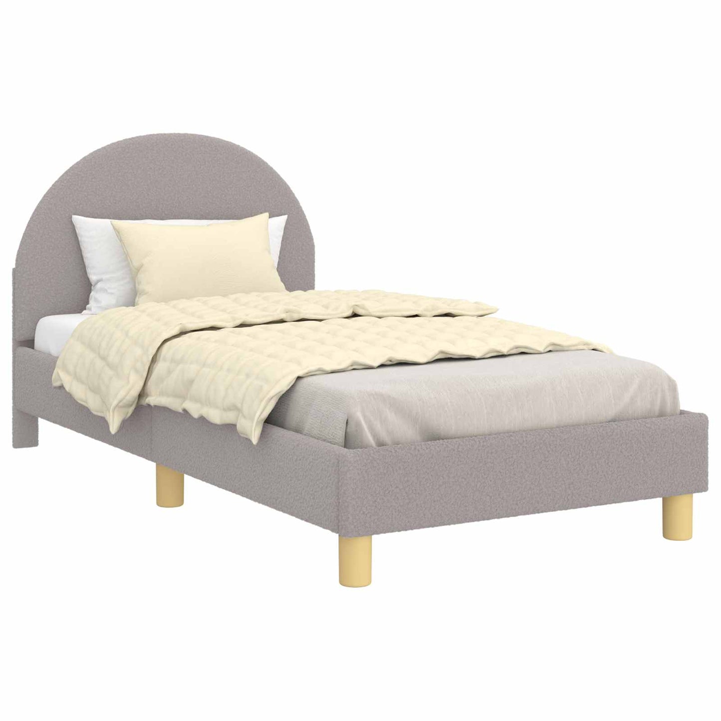 Struttura letto bambini con testata Grigio chiaro 80 x 160 cm