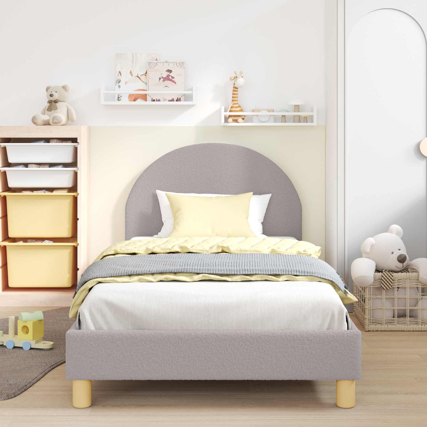 Struttura letto bambini con testata Grigio chiaro 80 x 200 cm