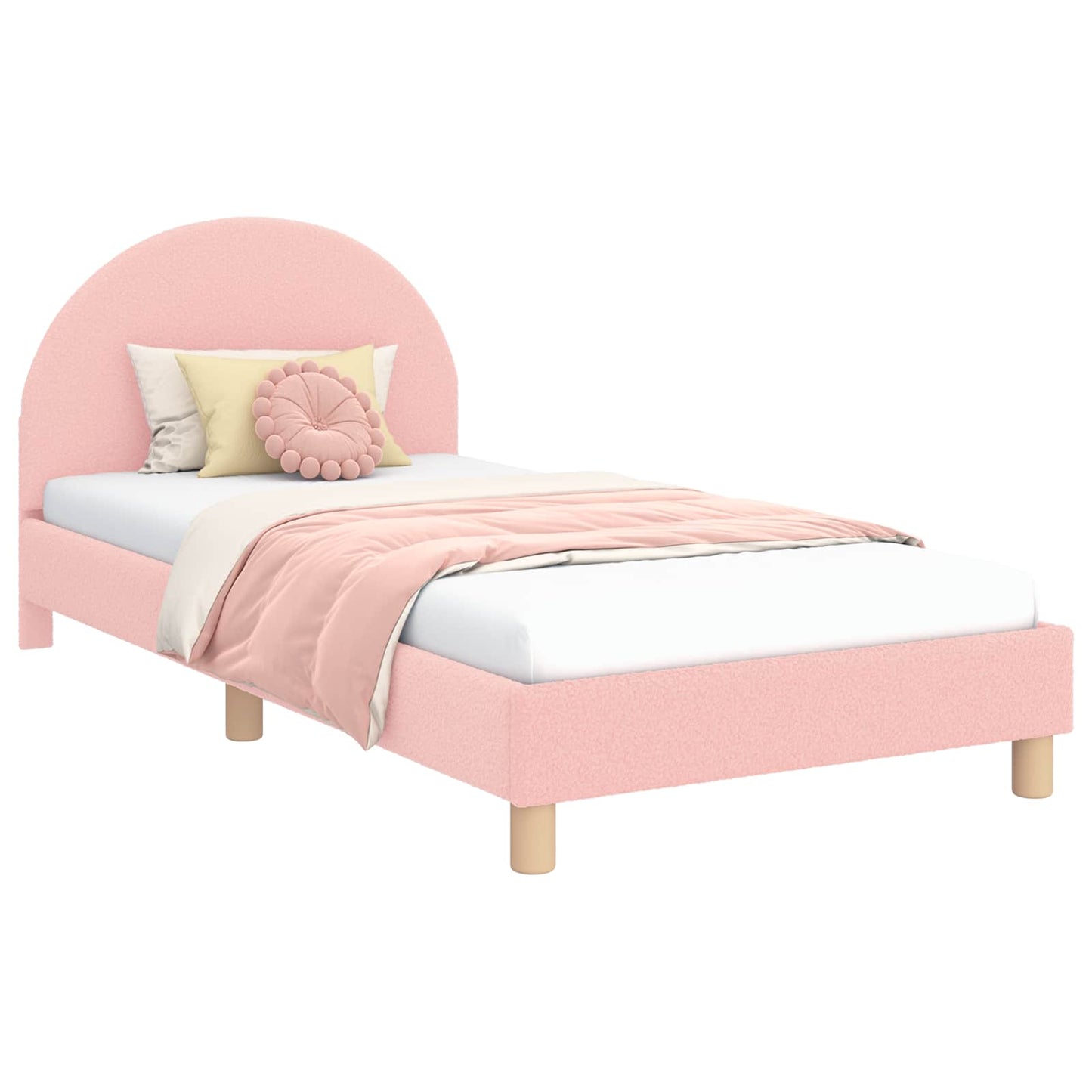Struttura letto bambini con testata Rosa 90 x 190 cm