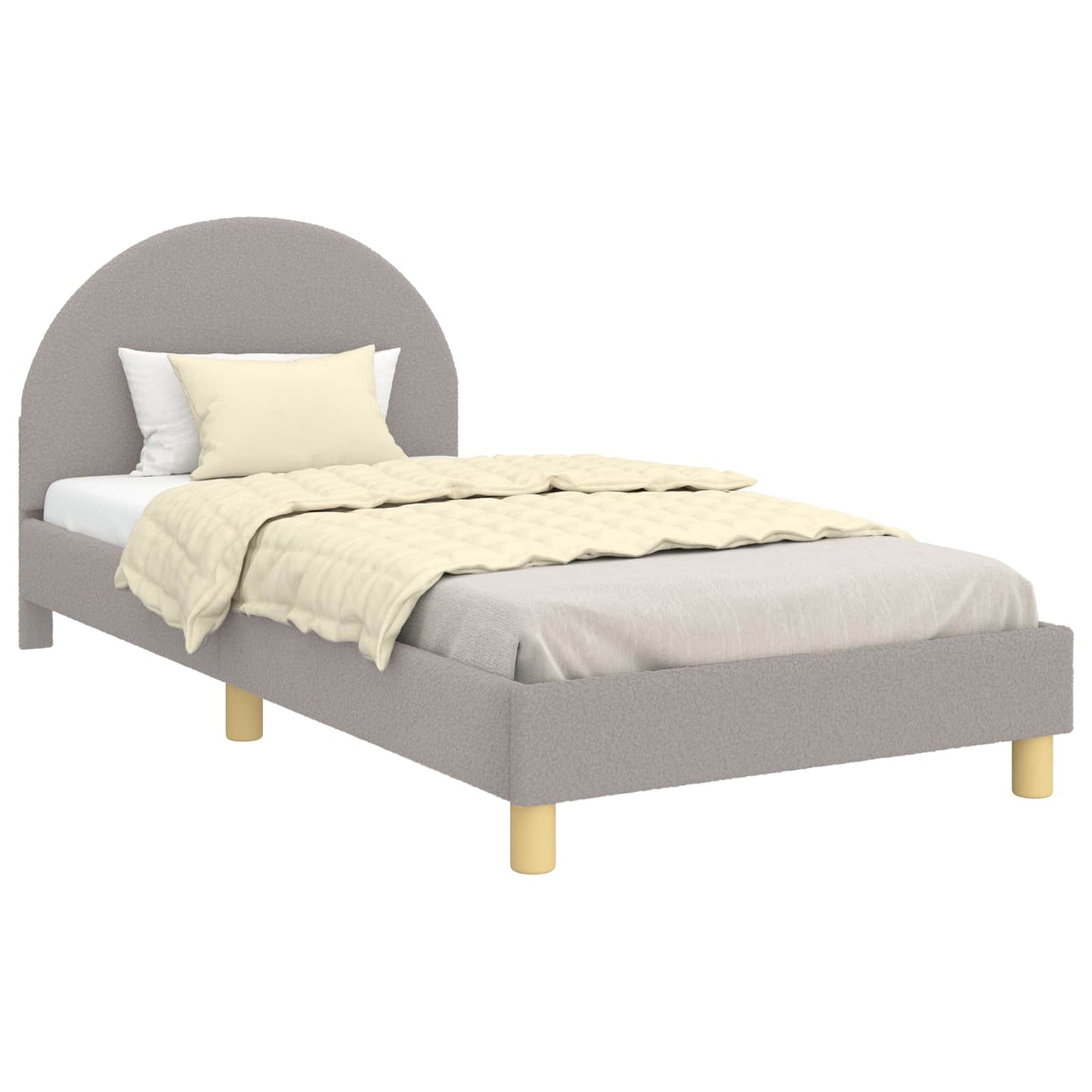 Struttura letto bambini con testata Grigio chiaro 90 x 200 cm