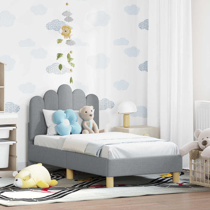 Struttura letto per bambini con testata Grigio chiaro Tessuto