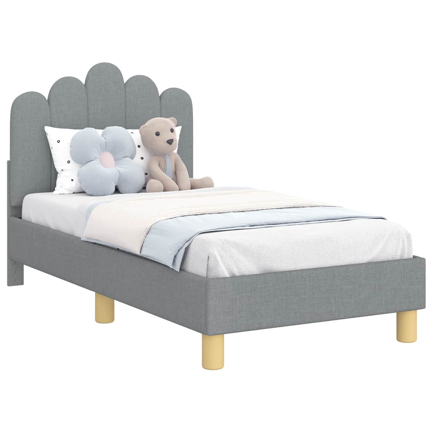 Struttura letto per bambini con testata Grigio chiaro Tessuto
