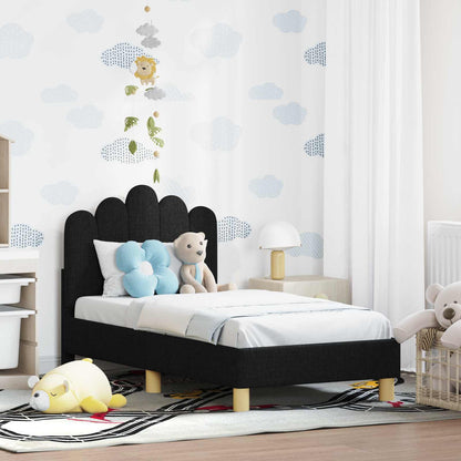 Struttura letto per bambini con testata Nero 70 x 140 cm
