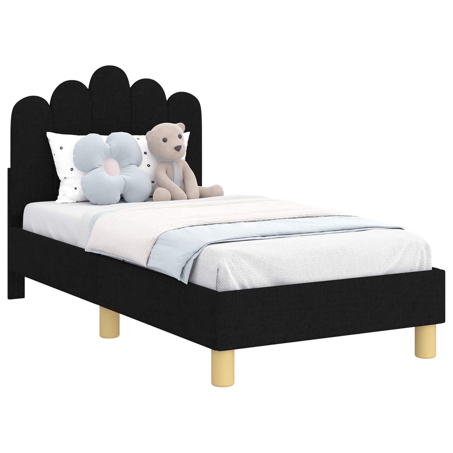 Struttura letto per bambini con testata Nero 70 x 140 cm