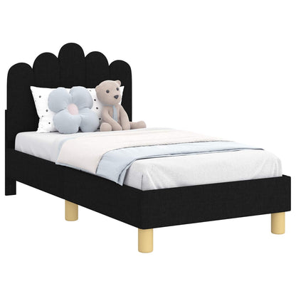 Struttura letto per bambini con testata Nero 70 x 140 cm