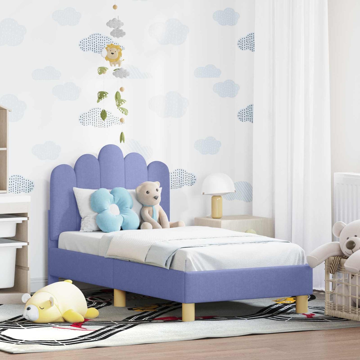 Struttura letto per bambini con testata Blu jeans 70 x 140 cm