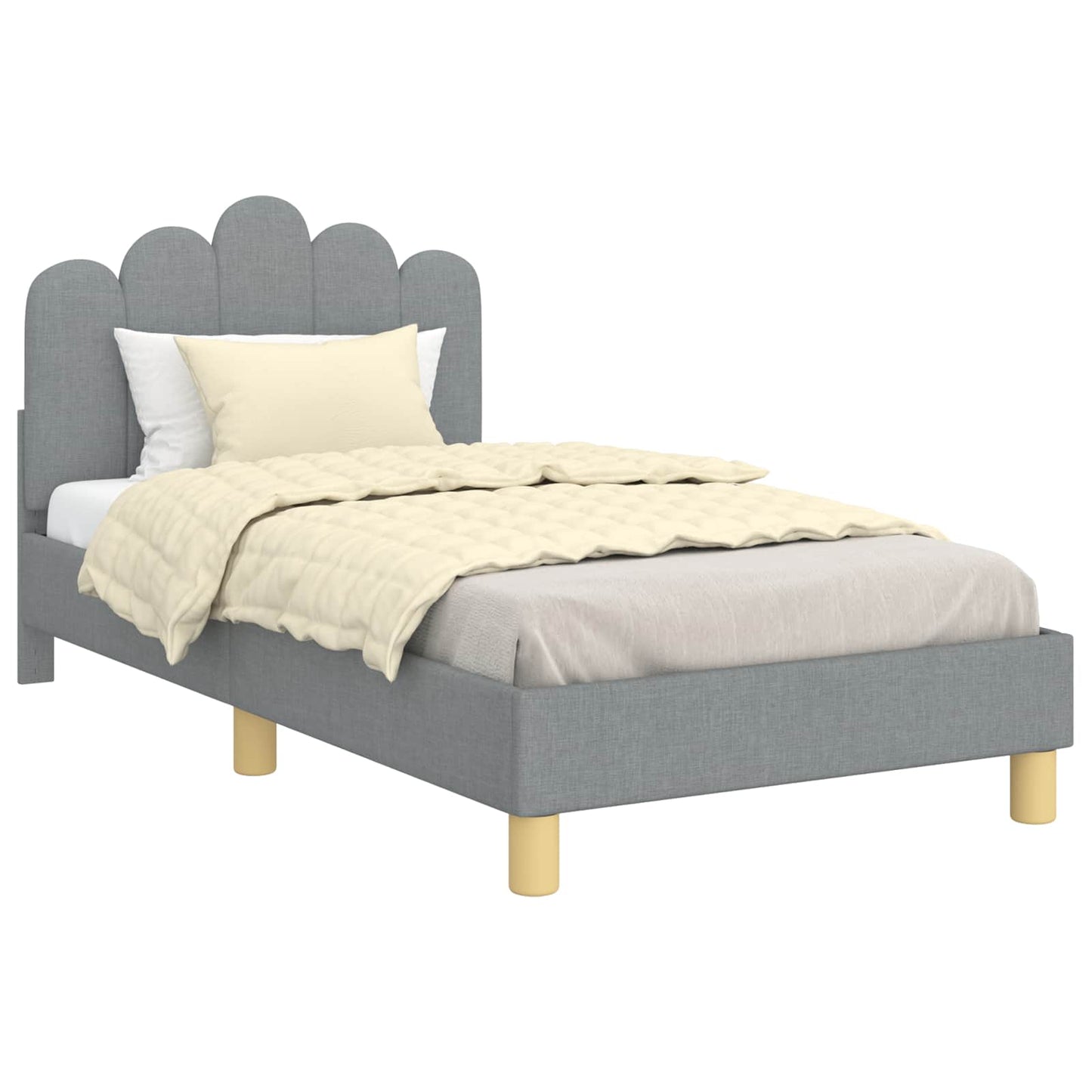 Struttura letto bambini con testata Grigio chiaro 80 x 160 cm