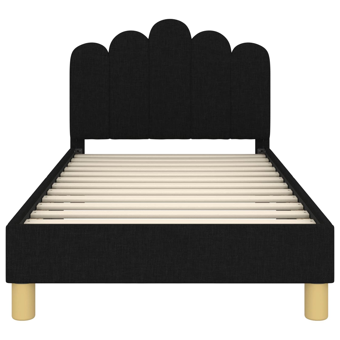 Struttura letto bambini con testata Nero 80 x 160 cm Tessuto