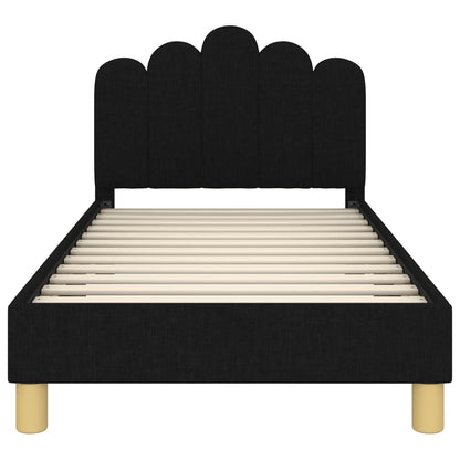 Struttura letto bambini con testata Nero 80 x 160 cm Tessuto