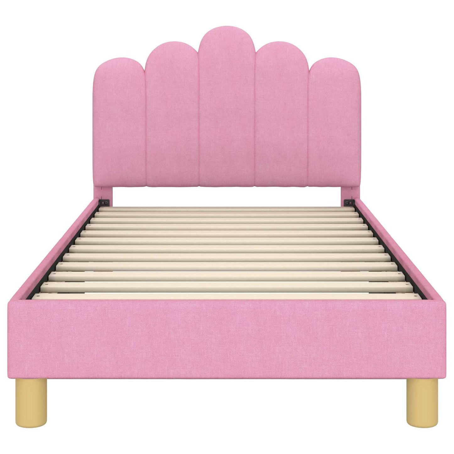 Struttura letto bambini con testata Rosa 80 x 160 cm Tessuto