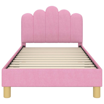 Struttura letto bambini con testata Rosa 80 x 160 cm Tessuto
