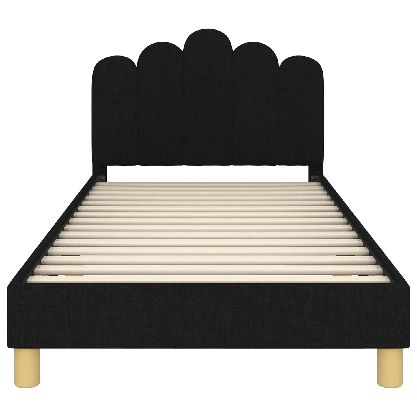 Struttura letto bambini con testata Nero 80 x 200 cm Tessuto