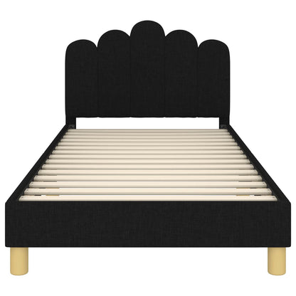 Struttura letto bambini con testata Nero 80 x 200 cm Tessuto