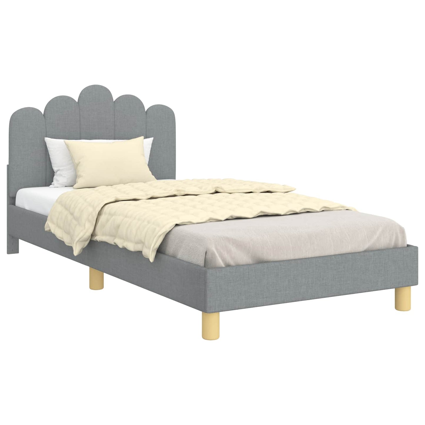 Struttura letto bambini con testata Grigio chiaro 90 x 190 cm
