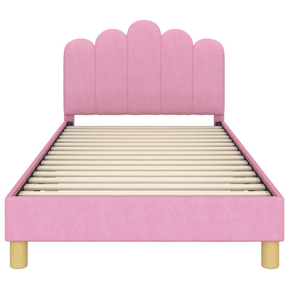 Struttura letto bambini con testata Rosa 90 x 190 cm Tessuto