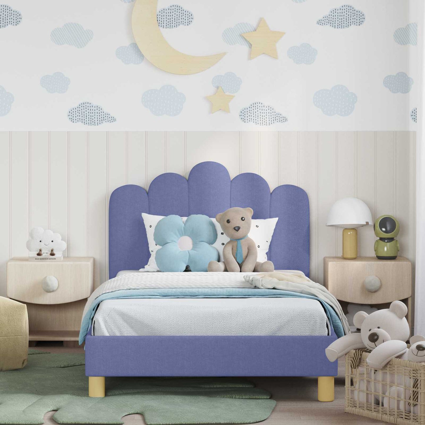Struttura letto bambini con testata Blu jeans 90 x 200 cm