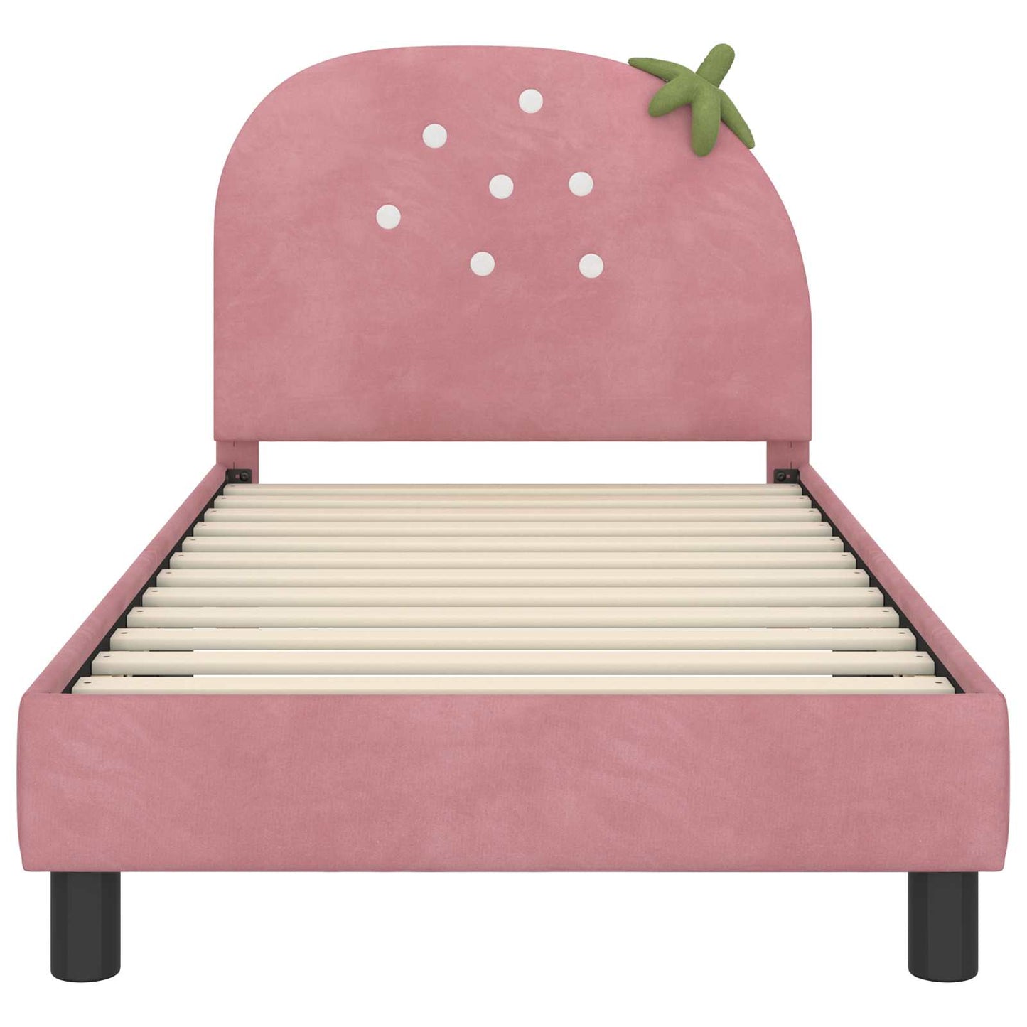 Struttura letto bambini con testata Rosa 80 x 160 cm Velluto