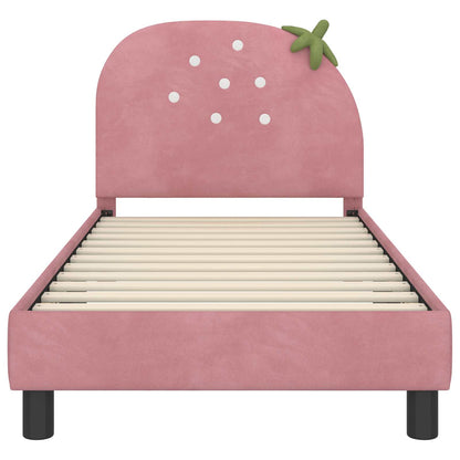Struttura letto bambini con testata Rosa 80 x 160 cm Velluto