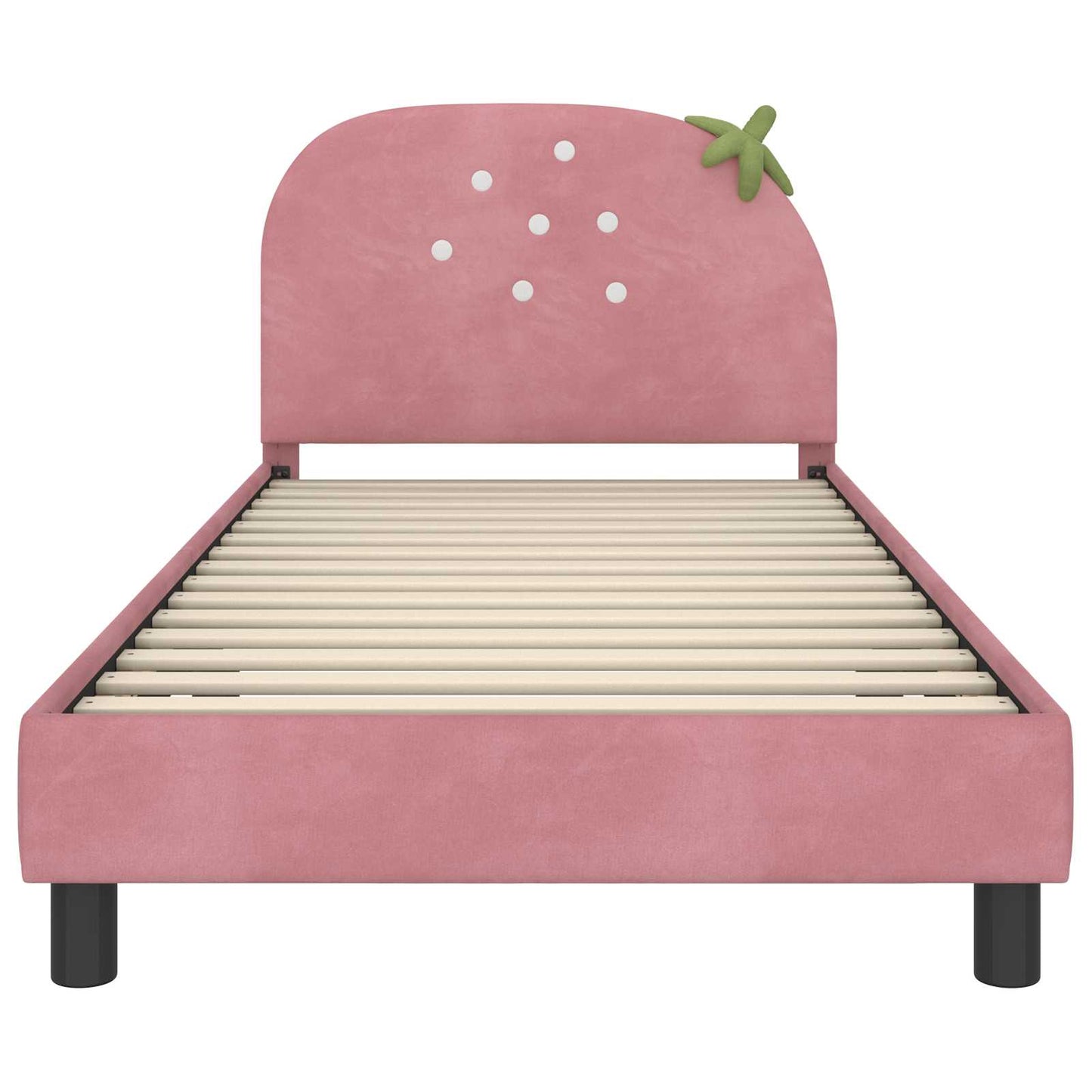 Struttura letto bambini con testata Rosa 90 x 200 cm Velluto