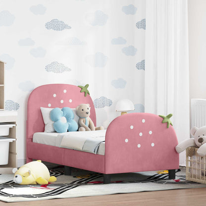 Struttura letto per bambini con testata Rosa 70 x 140 cm