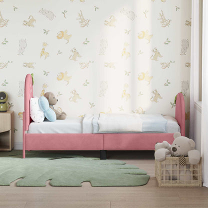 Struttura letto per bambini con testata Rosa 70 x 140 cm