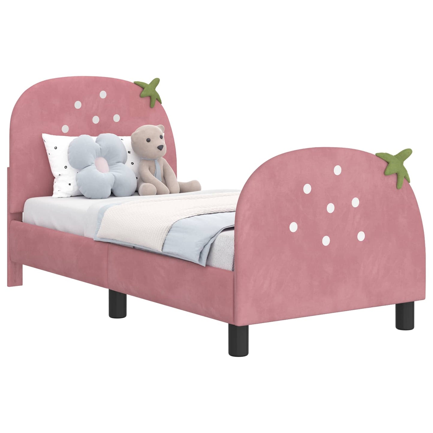 Struttura letto per bambini con testata Rosa 70 x 140 cm