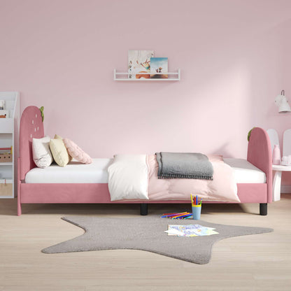 Struttura letto bambini con testata Rosa 90 x 190 cm Velluto